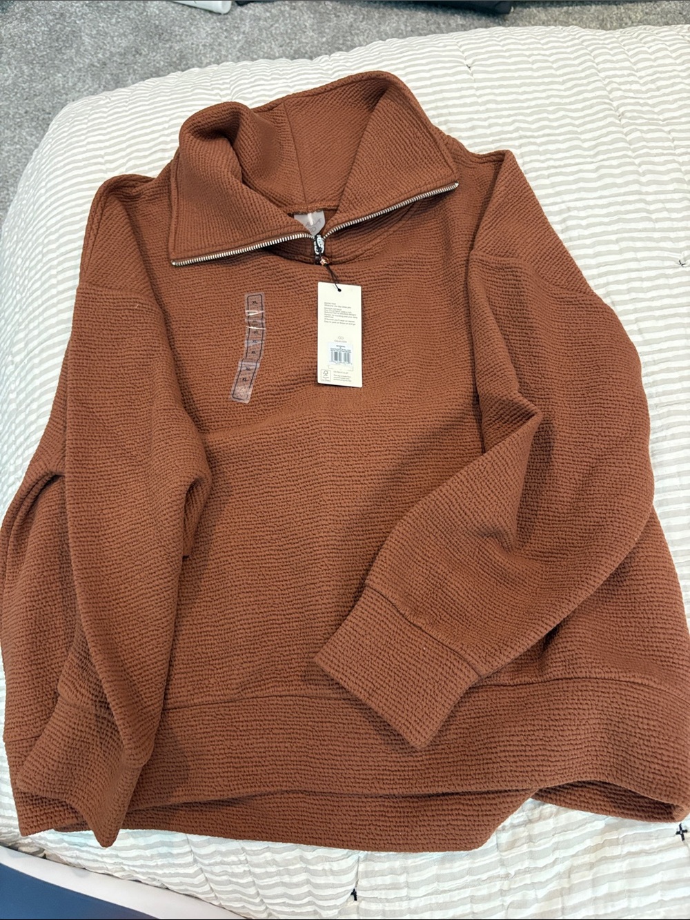 Calia Elevate Half-Zip Copper Knit pullover NWT